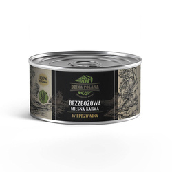 Naturalna bezzbożowa puszka z wieprzowiną dla psa Dzika Polana 100% Wieprzowiny 410g